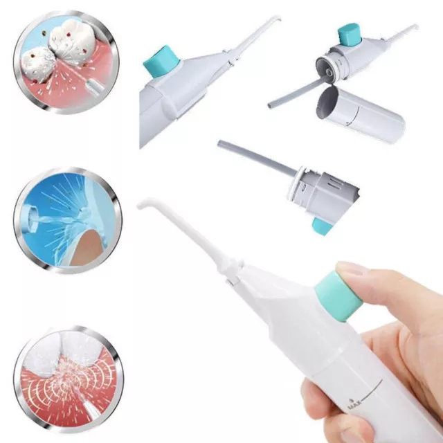 Power Floss Dental Water Jet Air Powered Teeth Deep Cleaning Flossing System