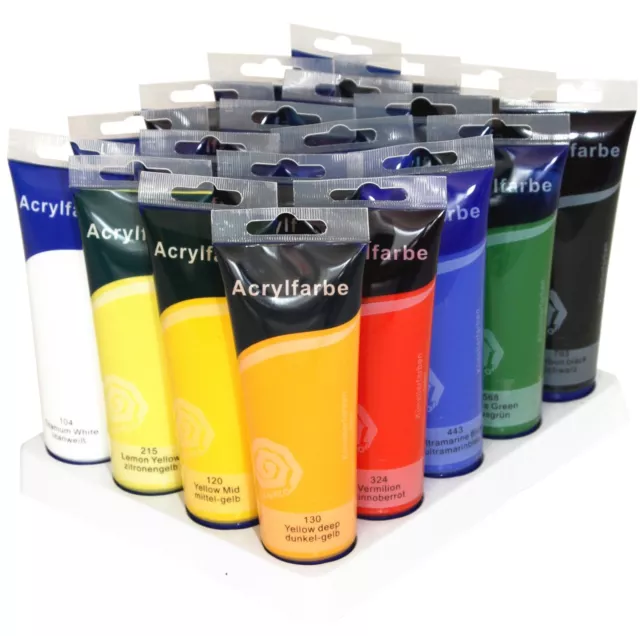 Magi® Acrylfarbe Malfarben Set 20 Tuben à 120 ml Künstler-Qualität Premium Acryl 2