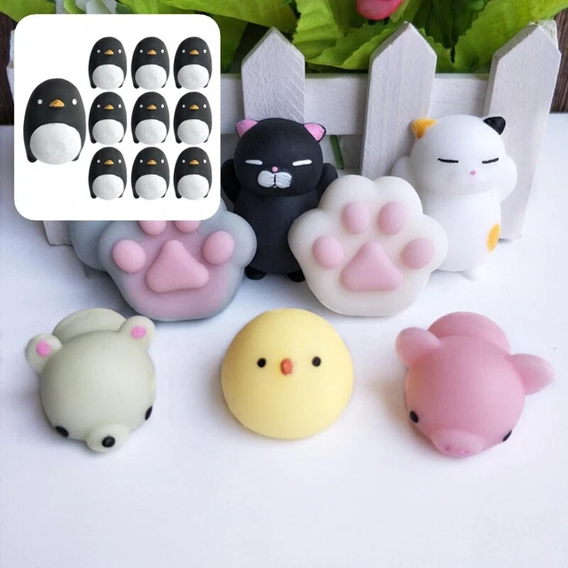 10 piezas juguetes de amasado con forma de animal decoración alivio del estrés TPR juguete de compresión TPR TPR TPR