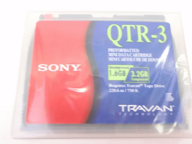 Sony Qtr-3 Mini Data Cartridge Tape 3.2Gb Compressed 1.6Gb Uncompressed Travan