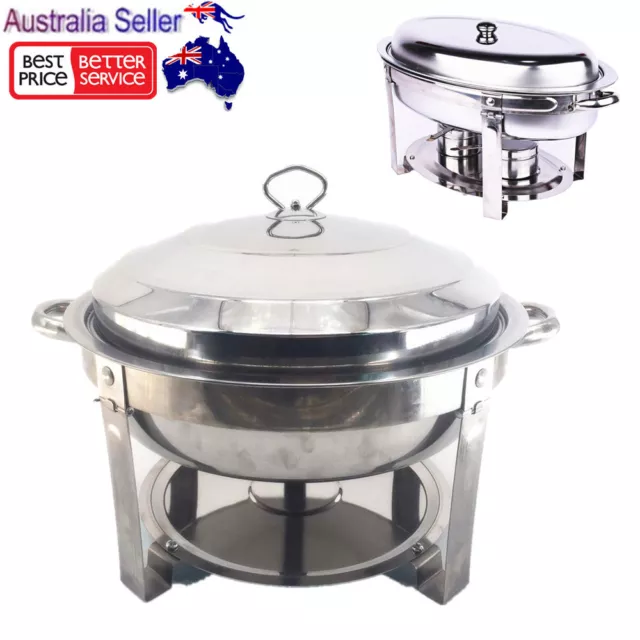 Round/Oval Stainless Steel Bain Marie Chafing Dishes Buffet Food Heater Warmer