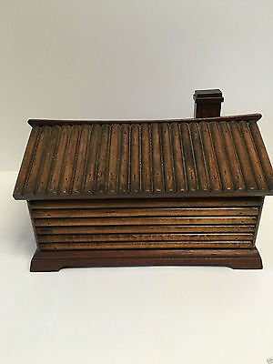 Figural Log Cabin Cigar Box