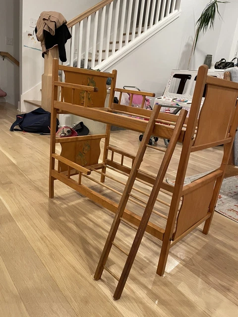 Vintage Set Of Whitney Bros. Wooden Bunk Beds For 22” Dolls + Ladder