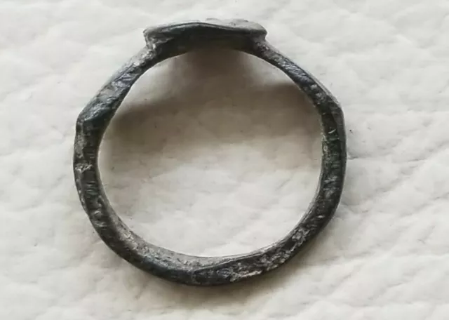 Authentic Ancient Roman Bronze Wearable Small Ring Sz US 1