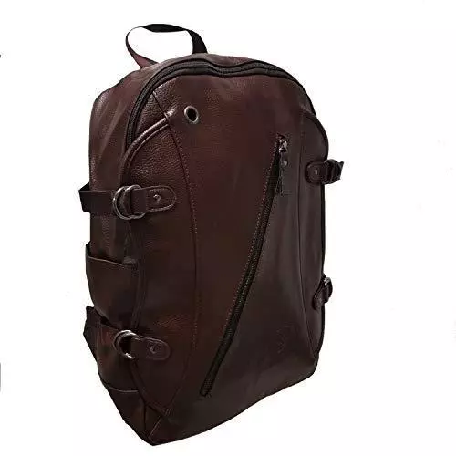 Leather Laptop Bag  | Satin Brown | Backpack School Bag | Unisex | Vegan Leather