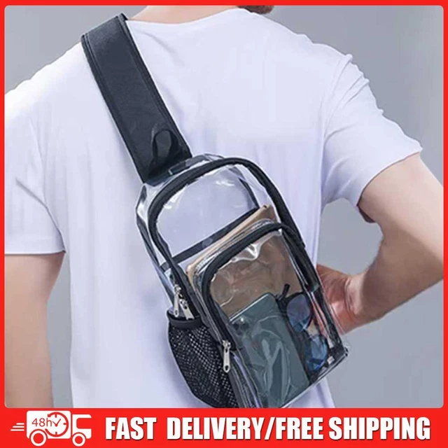 Klare Umhängetasche Aus PVC - Stadiontauglicher Sling Bag Mit Wasserflaschentasche