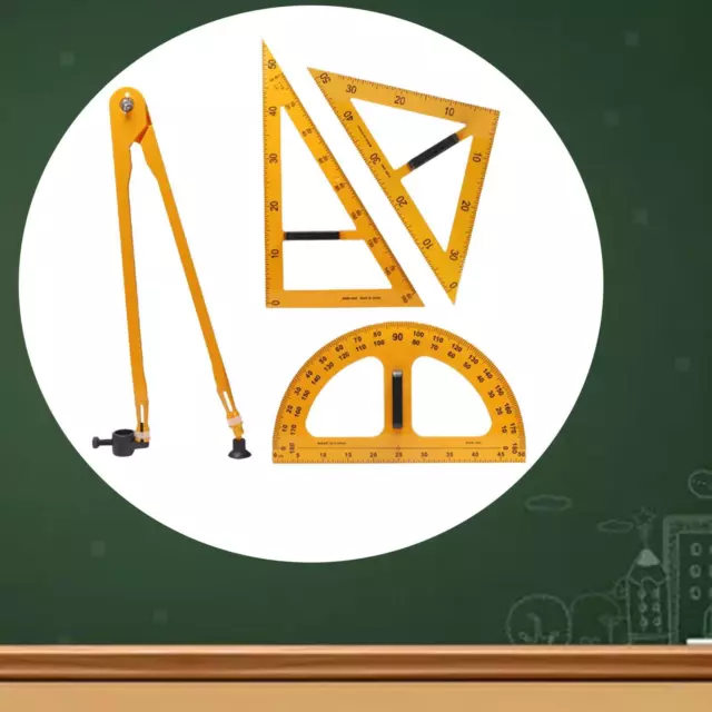 Mathematik Geometrie Lineal große Zahl für Schule Klassenzimmer 4 teilig