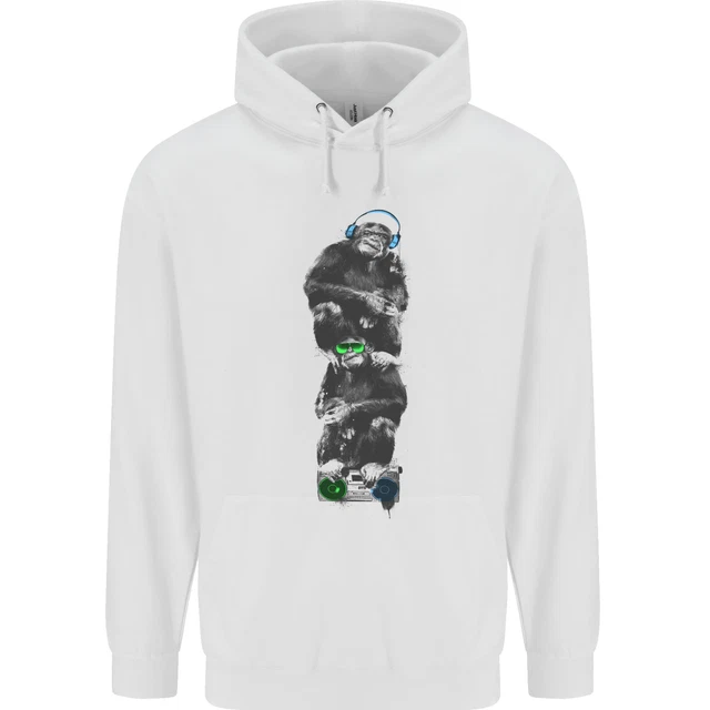 Monkey Music Ghetto Blaster Retro Funny Childrens Kids Hoodie