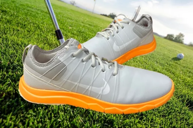 Zapatos de golf para mujer NIKE F1 Impact 2 técnicos gris-naranja #776093-001 talla 8,5