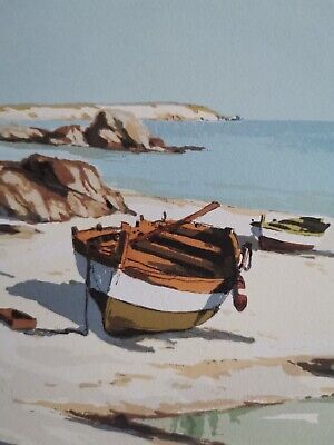 ALDO RISO LITOGRAFIA FIRMATA PORTO TORRES  borgo castello SARDEGNA mare 