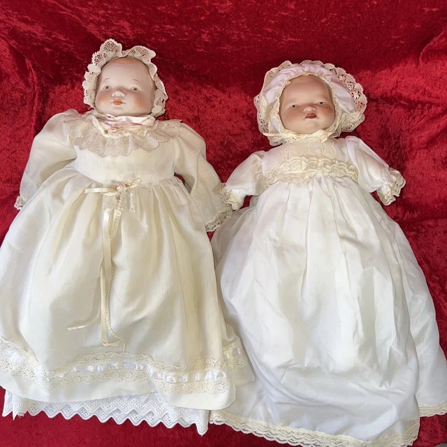 Porcelain Bisque Head Baby Doll Celluloid Hand~Set of 2~Bye Lo Grace Putnam Type