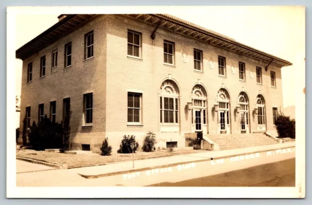RPPC Real Photo Postcard - Post Office Building - Las Cruces, New Mexico