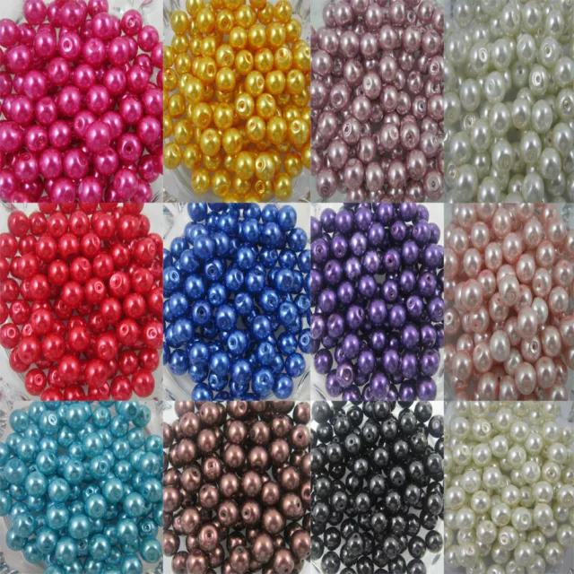 Wholesale Glass Pearl Round Spacer Loose Beads 4mm/6mm/8mm/10mm