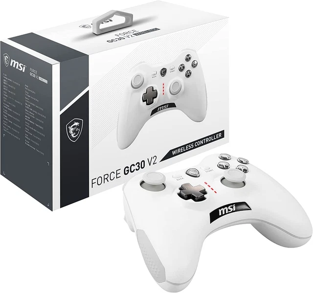 MSI Force GC30 V2 Controller di gioco bianco (merce di seconda scelta, senza 2. Copertura D-Pad)