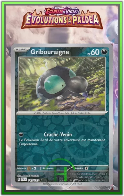 Gribouraigne Reverse- EV2:Évolutions à Paldea - 145/193 - Carte Pokémon FR Neuve
