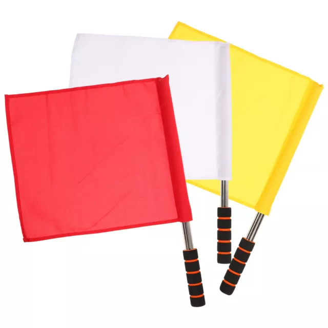 3 Pcs Referee Flag Mini Football Match Flags Color for Soccer