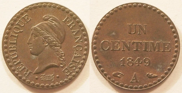 1 Centime Dupré 1849 A, SUP !!