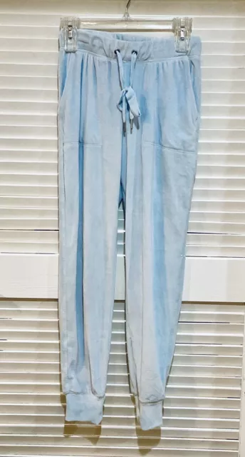 Planet Gold Velour Jogger Pants Blue Size Small NEW
