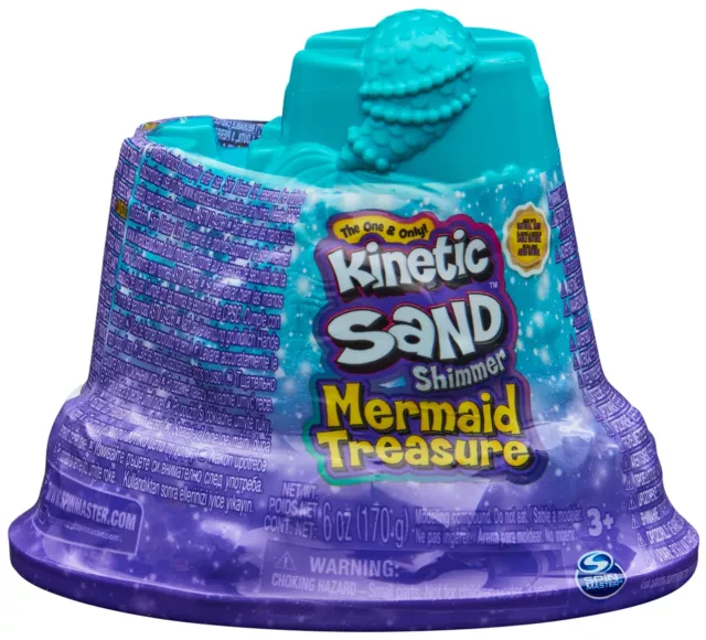 Kinetic Sand, Mini Castle Little Mermaid, 170g Shimmer Sand, Magic Purple Sand,