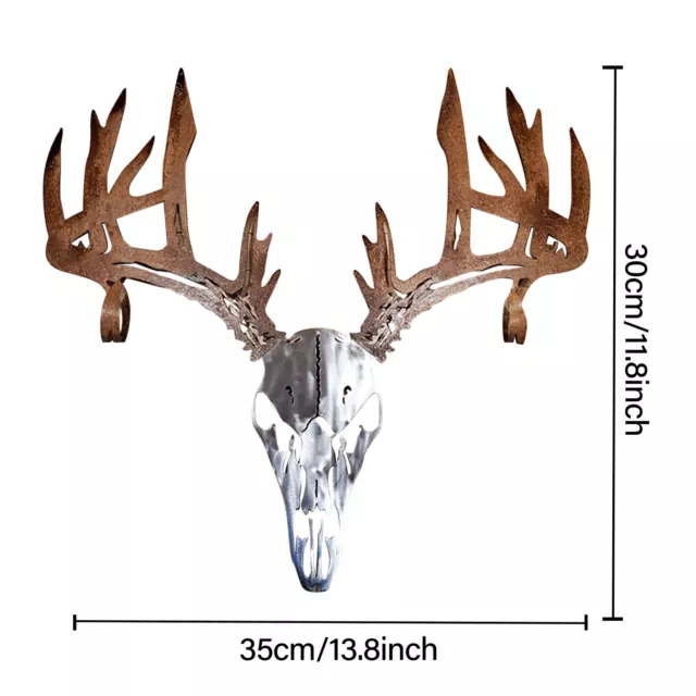 Metal Deer Skull Bow Rack Or Shotgun Rack Deer Head Wall Mounted Hunting Decor 3