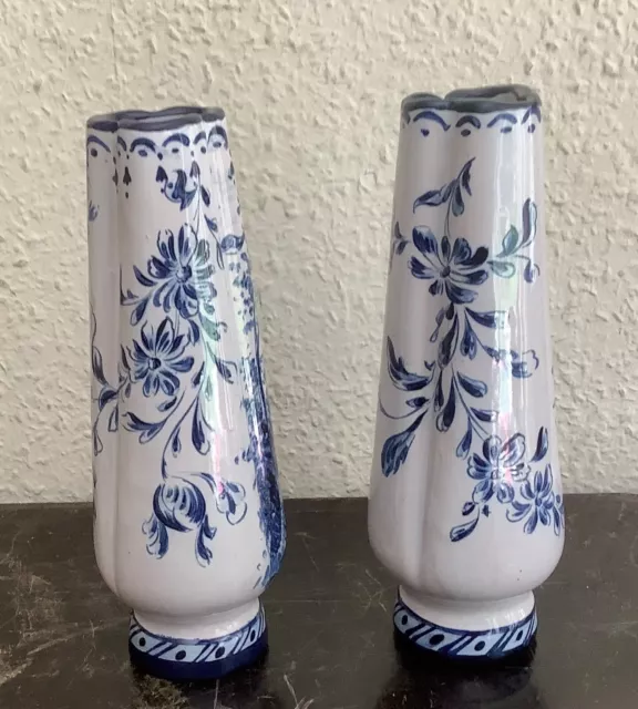 Paire de vases trilobés Delft Blue