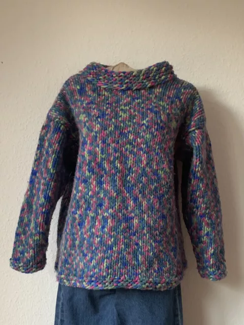 Vintage Oversized Strickpullover Handarbeit/gestrickt Gr. 42/44/46