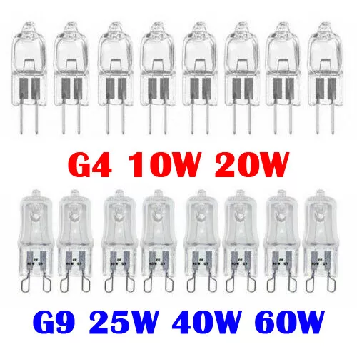 10X G4 G9 Halogen Clear Capsule Bulbs 10W 20W 25W 40W 60W Watt Replace Bulb Lamp