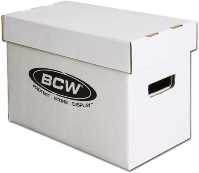 BCW Short Comic Book Storage Box Holds 150-175 Stackable Cardboard w/Handles