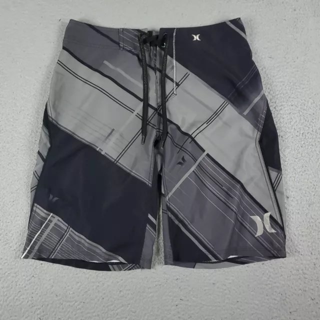 Hurley Phantom Board Shorts Mens 30 Gray Black Tropical Beach Swim Trunks