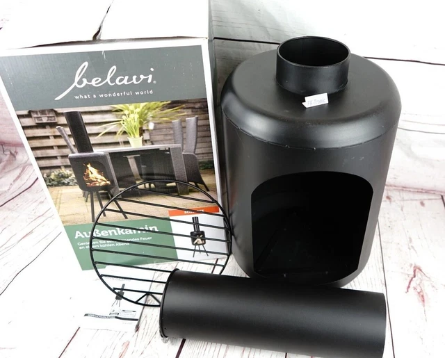 JVL Conway Kaminholz Halter Schwarz - Moderner Holzkorb 41x47x30 Cm Aus Stahl