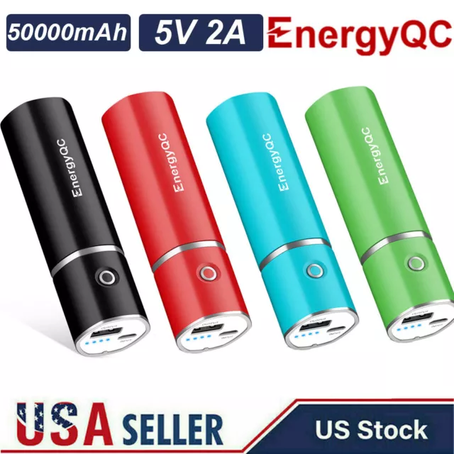 EnergyQC Portable 5000mAh Power Bank External Battery Charger for Cell Phone US