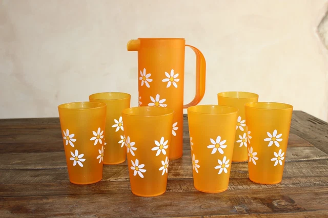 Pichet en verre publicitaire vintage Tropico - Les trouvailles de Romane