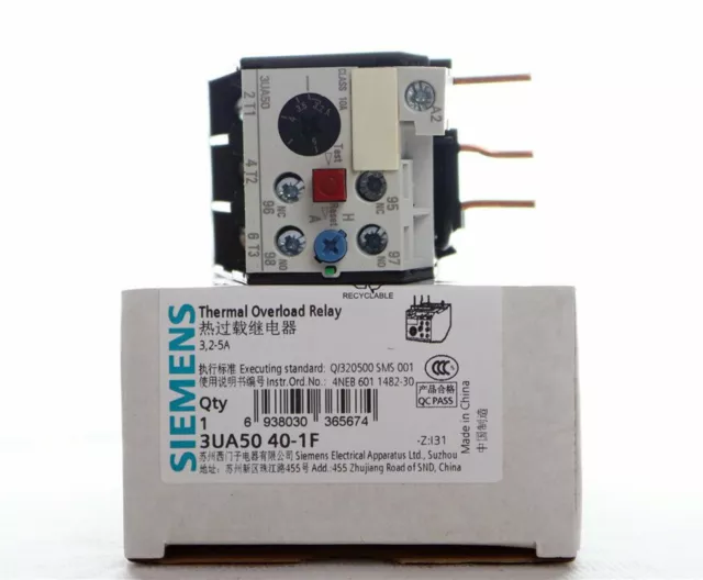 1PC NEW Siemens Thermal overload relay 3UA5040-1F 3UA5 040-1F 3.2-5A