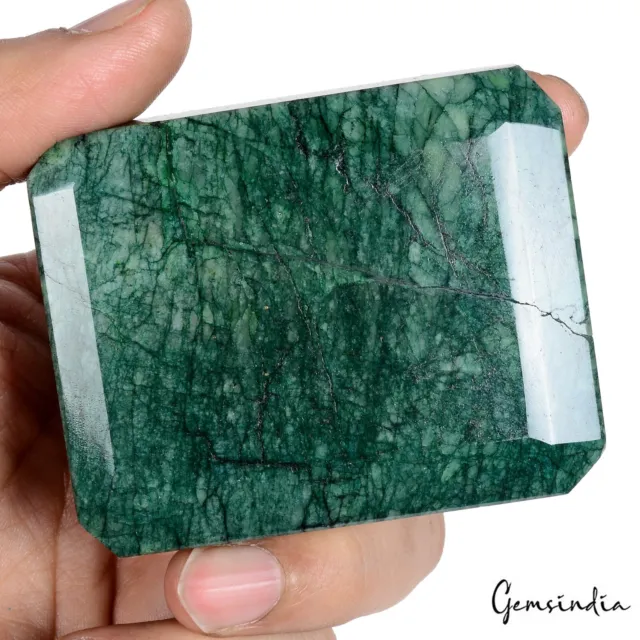 1330 Cts Natural Brazilian Green Emerald Earth Mined Octagon Cut Huge Gemstone