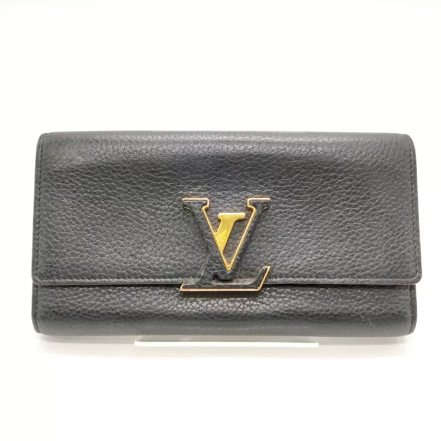 Louis Vuitton LV Long Wallet  Black Leather 1155343