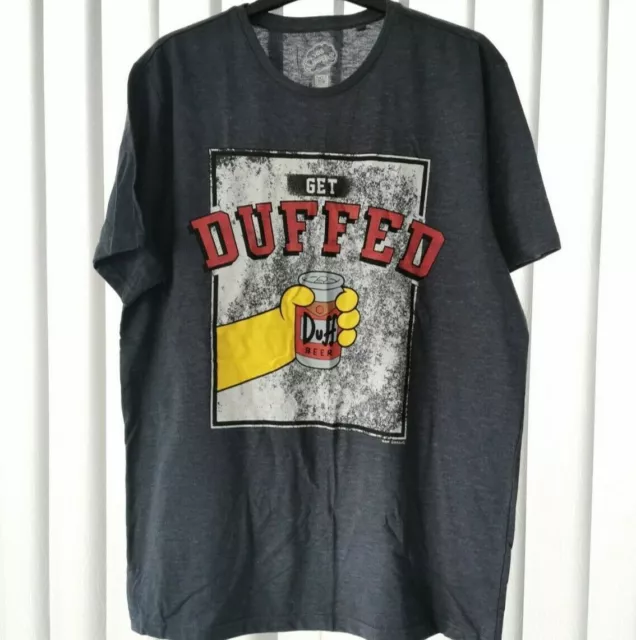 Men's The Simpsons Duff Beer Logo T-Shirt - Charcoal - 2X Large