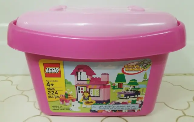 LEGO 4625 Bricks & More Pink Brick Box Set (2012) / House / Car / Minifig NOS