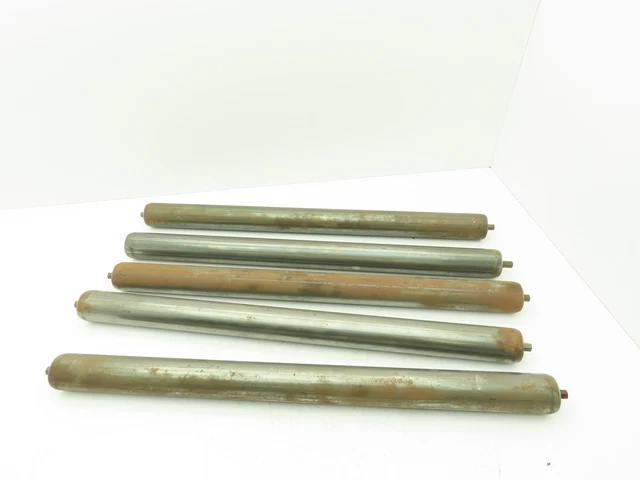 Steel Gravity Conveyor Roller 2"x 27" BF 7/16" Hex Shaft  -Lot of 5