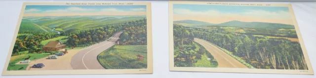 2 VTG 1940 Unused Linen Postcards Mohawk Trail Massachusetts Florida ...