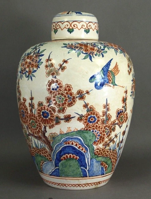 = 1860's Samson Paris Jar Style of Dutch Delft Chinoiserie Pieter Kocx 1701-1721