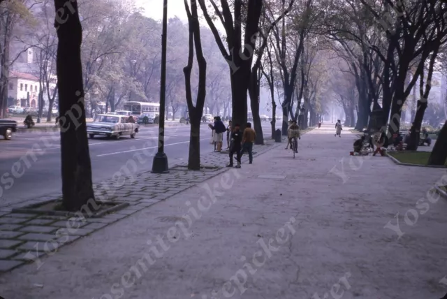Sl62  Original slide 1965 Mexico downtown city street cars 701