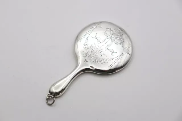 Antique Sterling Silver Chatelaine Mirror Hallmarked Birmingham 1913