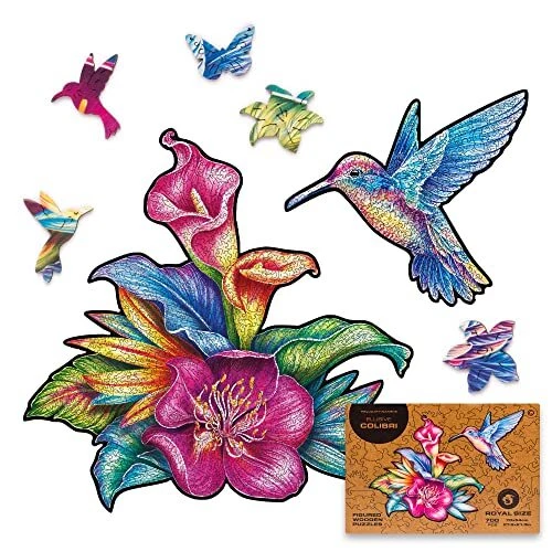 Original Wooden Jigsaw Puzzles - Elusive 700 pcs Size Royal Colibri