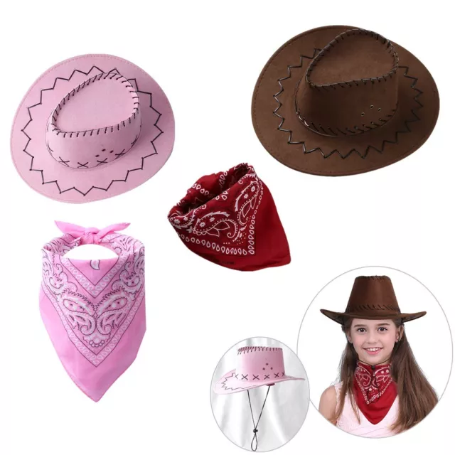 Enfants Accessoires Cowboy Chapeaux avec Bandana Déguisement Carnaval Halloween