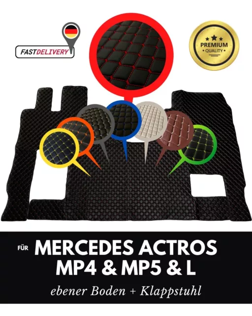 LKW Fußmatten passend für Mercedes Actros MP4 MP5 L mit klappbarem Beifahrersitz