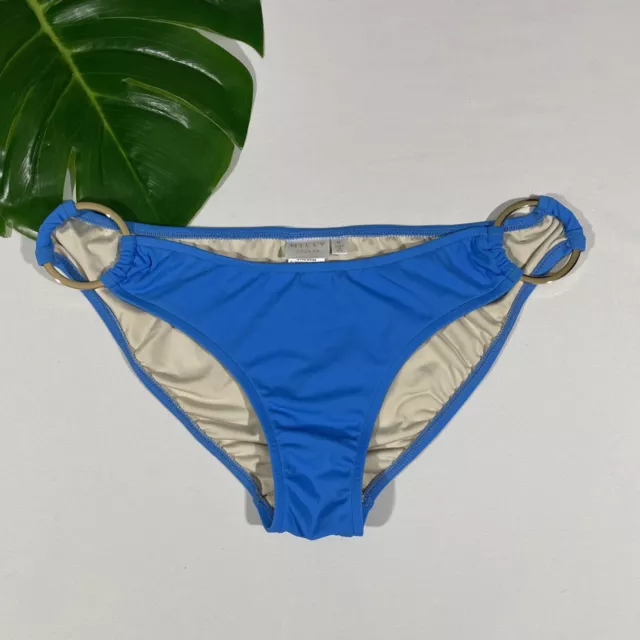 NEW Milly Cabana [sz P ] Santorini Ring Detail Side Bikini Bottom in Blue #U148