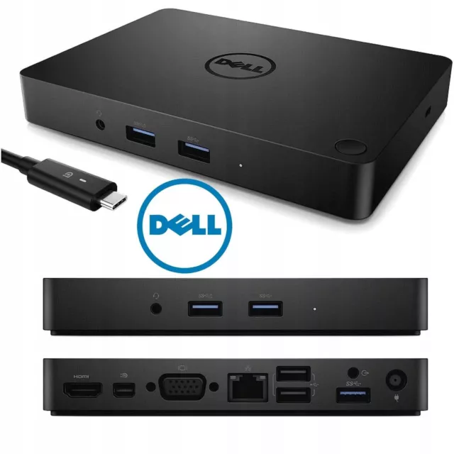 Dell WD15 K17A Docking Station Dock  USB C  4K FHD HDMI USB C Mini DP w/ PSU