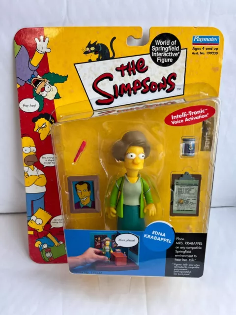 Bnib Playmates Interactive The Simpsons Series 7 Edna Krabappel Toy Figure Wos