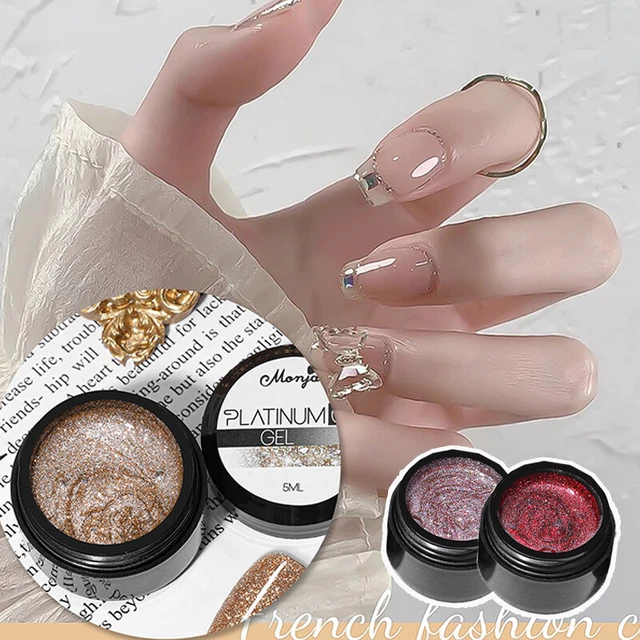 Platino Unghie UV Glitter Lucido Stella Diamante Linea Gel ad Asciugatura Rapida