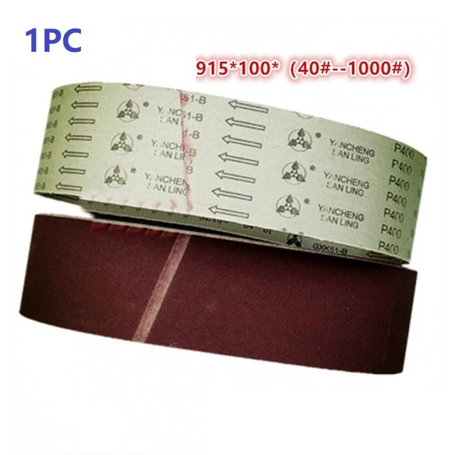 100X915mm Bandes Abrasives 40-1000 Gravier 4 \ X36 Ceintures Tissu Portable